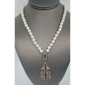 Heidi Daus "Everyday Chic" Beaded Pave Crystal Drop Necklace